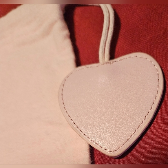 JUICY COUTURE Large Light Pink Dust Bag Cover Pouch Heart Charm Drawstring Logo - Picture 5 of 12
